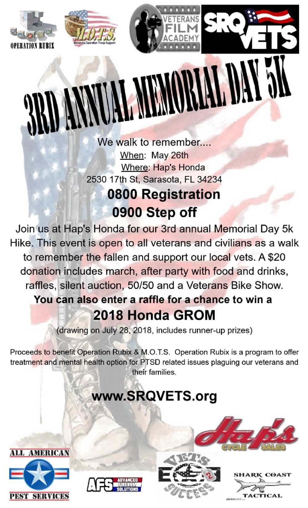 nokomis veteran professional organizations seq vets 5k hike